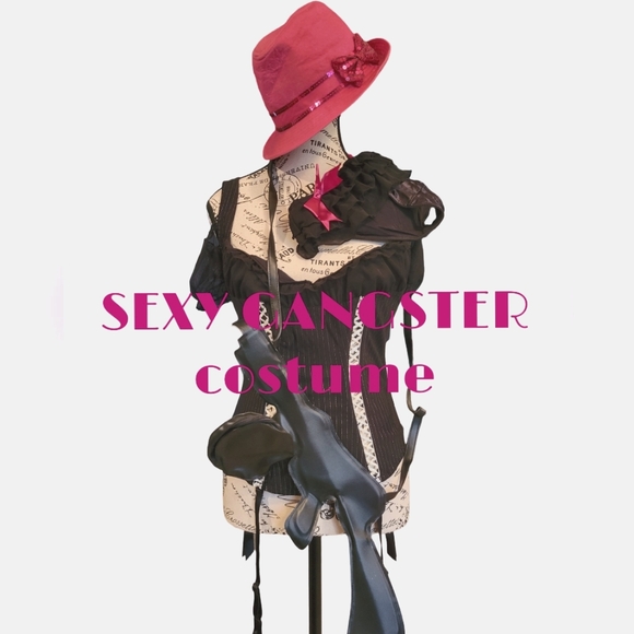 UNIIQUE 5 PIECE SEXY GANGSTER COSTUME!!!!  WOW!!! SIZE SMALL - Picture 1 of 13